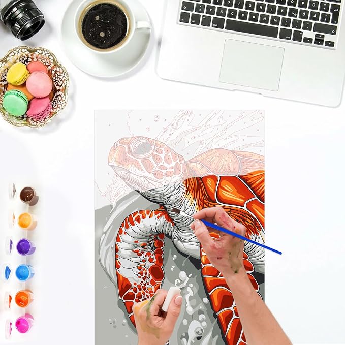 Lxmsja Sea Turtle Paint by Numbers Kit - Image 6