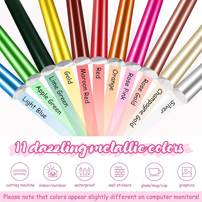 TECKWRAP Metallic Chrome Matte Adhesive Craft Vinyl Permanent Vinyl Sheets 12" - Image 3