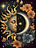 MYBISYMQQ Stamping Cross Stitch Kit Sun and Moon, Round Counting Cross Stitch by Unknown