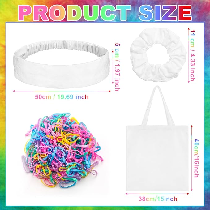 Rivvlive 68 Pcs Tie Dye Kits Including 8 Cotton Canvas Tote Bags 40 White - Image 2