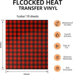 FUNKAKA Heat Transfer Vinyl HTV Black Red Buffalo Plaid - Image 2