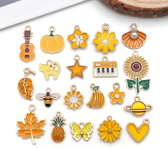 WOCRAFT 40pcs 20 pairs Assorted Enamel Bracelet Charms - Image 6