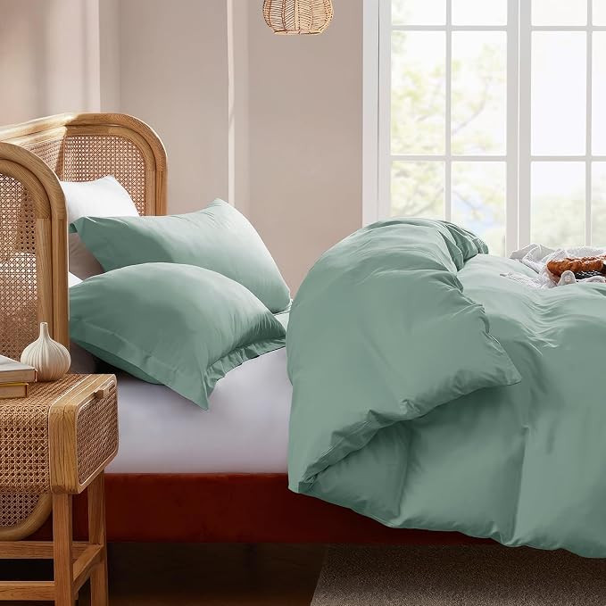Nestl Sage Green Duvet Cover King Size - Image 7