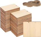 200 PCS Unfinished Wood Pieces – 2.5 x 3.5 inches Rustic Rectangular Wooden by Geytetqi