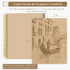 SuFly Toned Paper Sketch Book, 11x14 Inches, 60 Sheets - 90lb/150gsm Toned Tan - Image 2