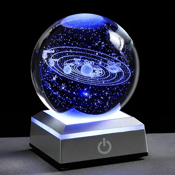 Qianwei 3D Solar System Model Crystal Ball Astronomy Gifts Men Space Decor | by QianweiCrystal