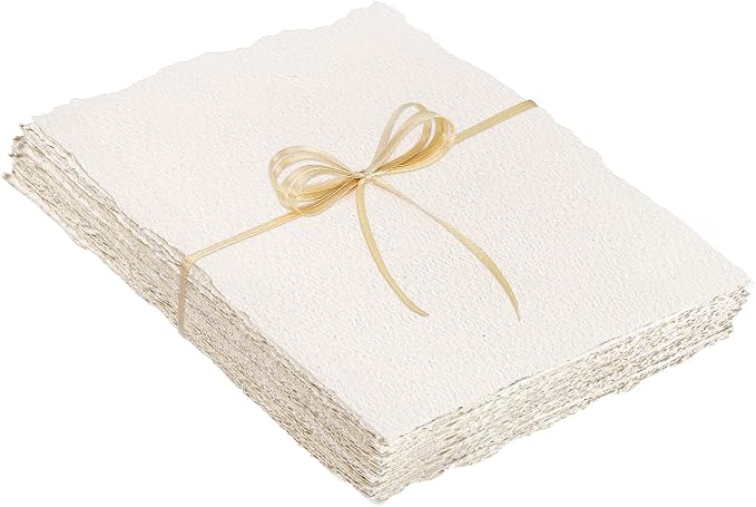 Prudiut 25 Sheets Cotton Watercolor Paper, 300 GSM, 4 x 6 inch, Deckled Edge by Prudiut