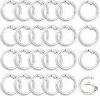 Round Carabiner Clip Bulk 20pcs 1.3 Inch Silver Circle Carabiner Key Ring Clips by Cmidy