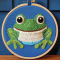 Punch Needle Kits for Beginners A Cartoon Cute Green Frog 20x20cm | Easy for by Unknown