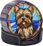 Drink Coaster Set of 6, Yorkshire Terrier Dog Mom Lover Gift, Leather Drink - Image 9