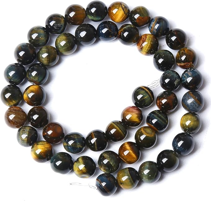 Yellow Blue Tiger Eye Beads Natural Stone Round Loose Beads Energy Gemstone - Image 5