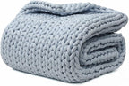 YnM Cooling Weighted Blanket, Handmade Chunky Yarn Knitted Design, Temperature by YNM