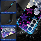 for Samsung Galaxy S26+ Case, Skull Star Collage Pattern Glossy 2 in 1 - Image 3