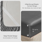 MR&HM Satin Bed Sheets, Twin Size Sheets Set - Image 4