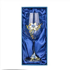 Simcat Handmade Painted Enamel Flower Glass Wine Glasses Transparent Refined - Image 2