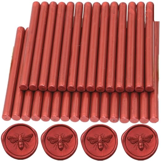 Wax Seal Sticks Burgundy, Mini Wax Seal Gun Sticks Suit by ONWINPOR