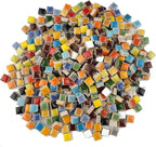 Lanyani 784 Pieces Colorful Tiny Square Ceramic Mosaic Tiles by LanyaniArtGlassMosaics