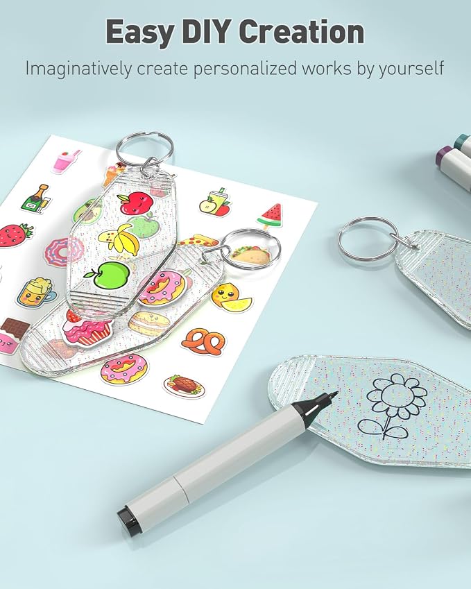 Uniclife 10 Pcs Modern Glitter Rhombus Keychain Tags, Customizable Luggage Tags - Image 4