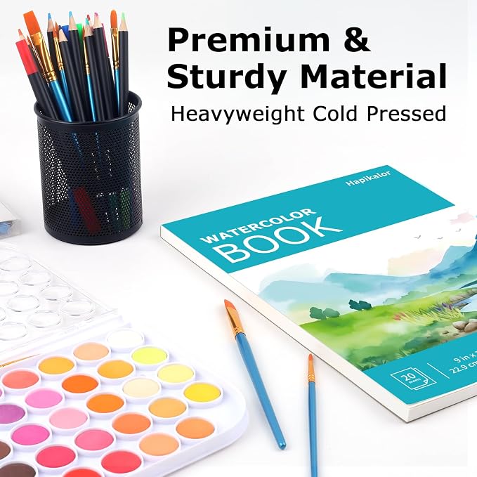 Hapikalor 12"x18" Large Watercolor Paper Pad, Art Supplies - Image 4