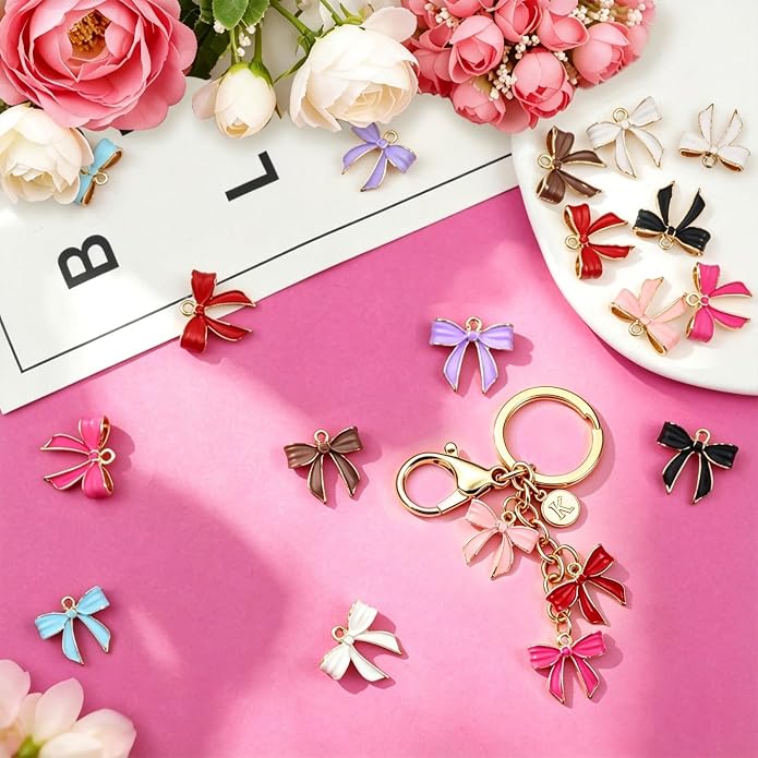 Bow Charms for Bracelet Jewelry Making Cute Bracelet Charms | 18Pcs, Bow Charms - Image 3