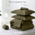 JOLLYVOGUE Full Comforter Set, Ultra-Soft Bed in a Bag Full Size 7 Pieces - Image 5