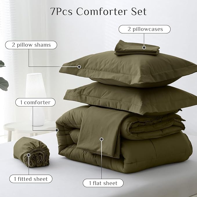 JOLLYVOGUE California King Comforter Set, Ultra-Soft Bed in a Bag Cal King Size - Image 5