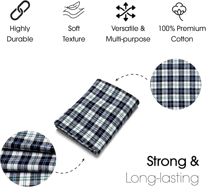 Pico Textiles 10 Yards Bolt Blue and White Tartan Plaid Flannel Fabric - Image 4