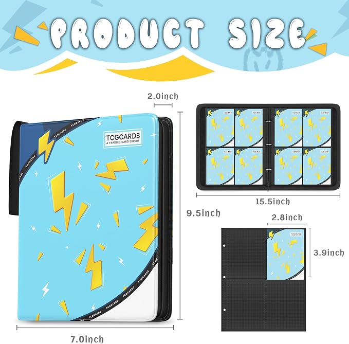 Trading Card Binder 4 Pocket, Card Binder 400 Pockels Card Book Holder Cards - Image 2