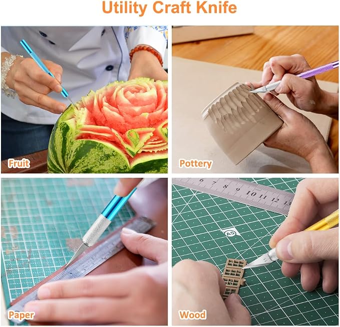 3PCS Craft Knife Hobby Knife Includes 30PCS Spare Exacto Knife Blades #11 and A - Image 6