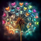 BYGFHLYW Rainbow Heart Dandelion Diamond Painting Kit by BYGFHLYW