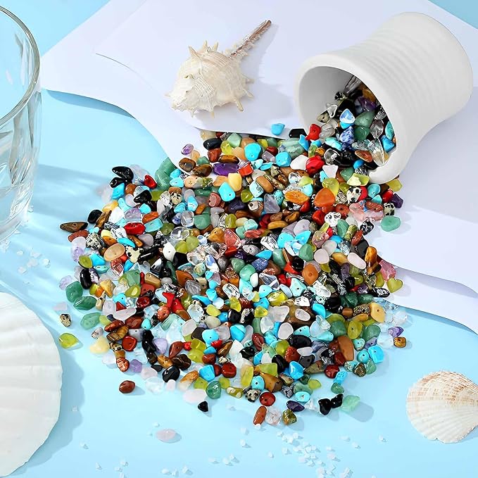 200pcs Natural Chip Stone Beads Gemstone Healing Crystal Loose Rocks Bead | - Image 6
