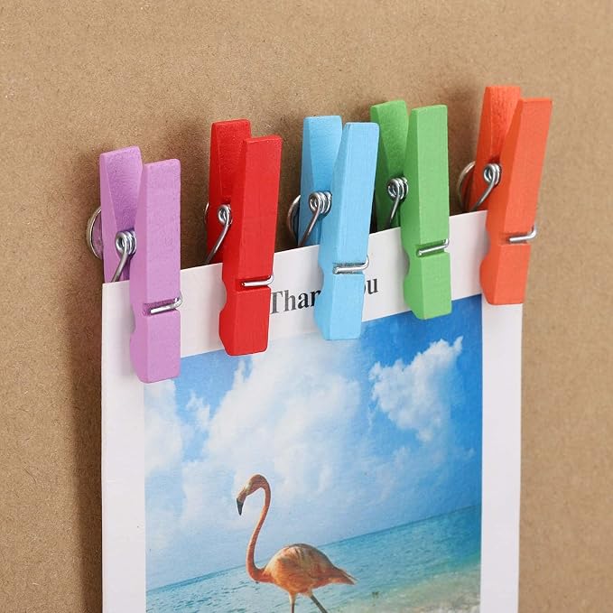 100Pcs Push Pin with Wooden Clips Tacks - Image 6