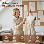 Canvas Fabric, Premium 10oz White Cotton Duck Canvas Fabric 62'' Wide - Image 5