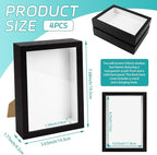 VOKOY 4 Pack 5" x 7" Shadow Box Frame, Small Wood Hollow Picture Frame - Image 2