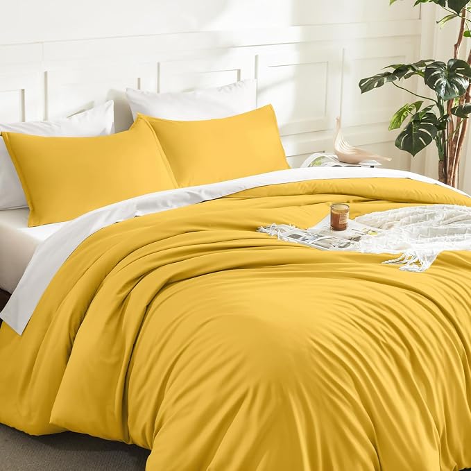 Litanika Mustard Yellow Comforter Set Twin/Twin XL Size, 2 Pieces Lightweight - Image 5