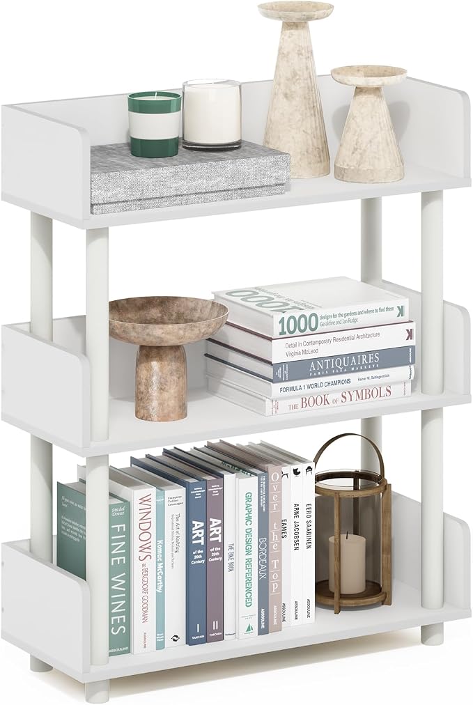 Furinno Turn-N-Tube 3-Tier Display Shelf, Storage Shelves, Book Shelf, Open by Furinno-FitsYourSpaceFitsYourBudget