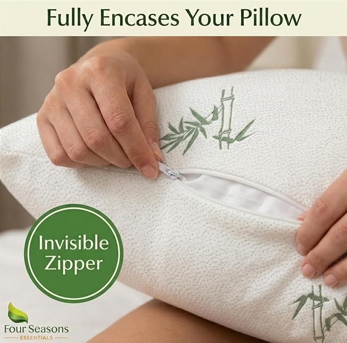 Four Seasons Essentials King Size Waterproof Pillow Protectors - Image 6