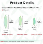 Yoption Petal Mosaic Tiles for Crafts, 200g Flower Leaf Ceramic Tiles Pieces - Image 6