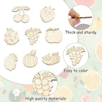 LiQunSweet 100 Pcs Mixed Styles Fruit Theme Unfinished Wood Cutout Apple - Image 3