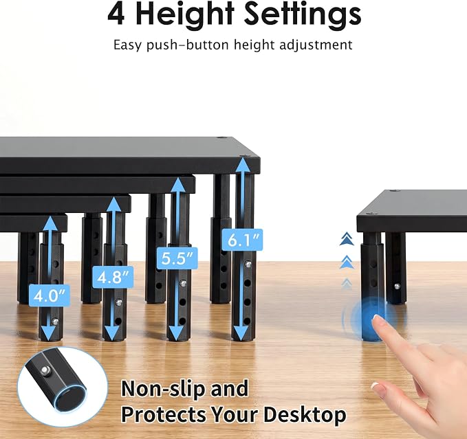 OPNICE Desk Organizers and Accessories, Adjustable Computer Monitor Stand Riser - Image 2