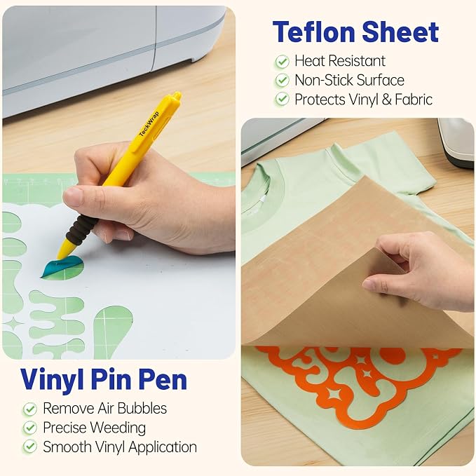 TECKWRAP Heat Transfer Vinyl for T-Shirts 20 PCS 10"x12" Easy Cut & Weed | 19 - Image 6