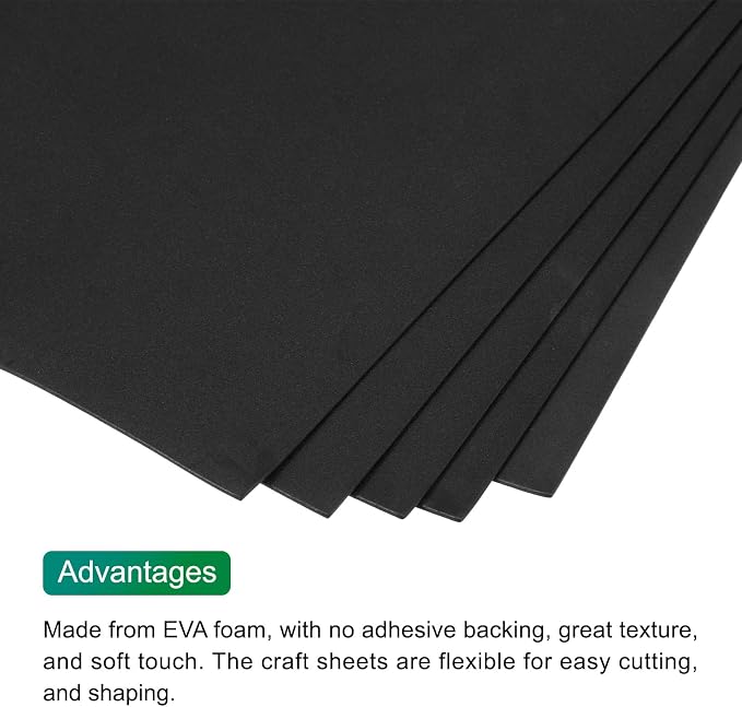 MECCANIXITY EVA Foam Sheets Black 35.4 Inch x 19.7 Inch 2mm Thick Crafts Foam - Image 4