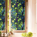 Purple Grape Vine Green Leaf Stained Glass Window Films Decorative Double-Side by Unknown