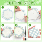 300 PCS 2" White Hexagon Piecing Paper Templates, Quilting Templates Accessories - Image 6
