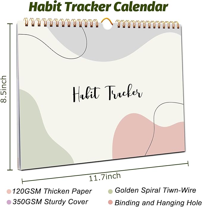 Habit Tracker Calendar, Daily Weekly Goal and Habit Tracker Journal, 12 Months - Image 5