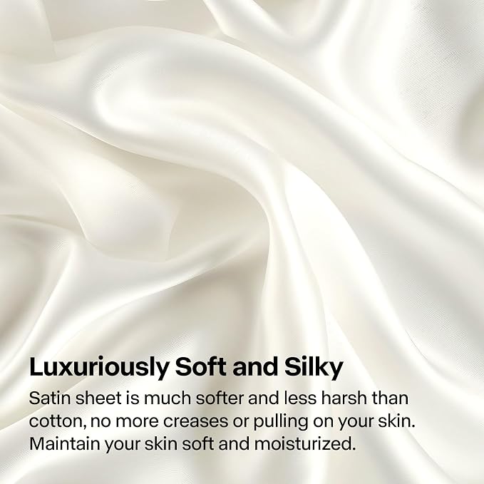 BEDELITE King Size Sheets Set, Luxury Soft Ivory White 100% Polyester Sheets - Image 3