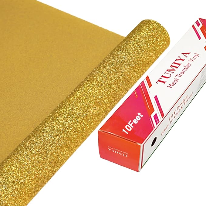 TUMIYA Gold Glitter Heat Transfer Vinyl HTV Roll by TUMIYA