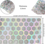 HYANG Transparent Big Pentagon PVC Super Clear Holographic Vinyl Faux Leather - Image 4