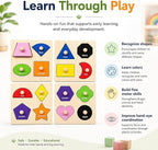 Wooden Shape Color Sorting Puzzle Toys - Image 4