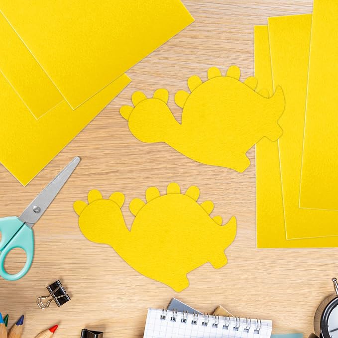 10PCS Deep Yellow Self Adhesive Felt Fabric Sheets Sticky Felt Sheets - Image 6